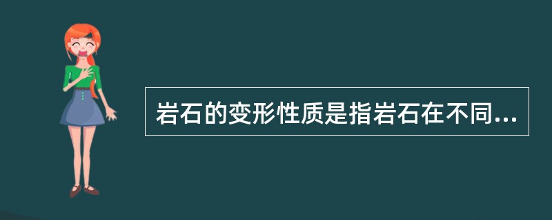 岩石的变形性质是指岩石在不同类型（）下发生（）及体积的变化。