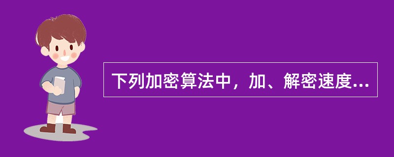 下列加密算法中，加、解密速度最快的是（）。