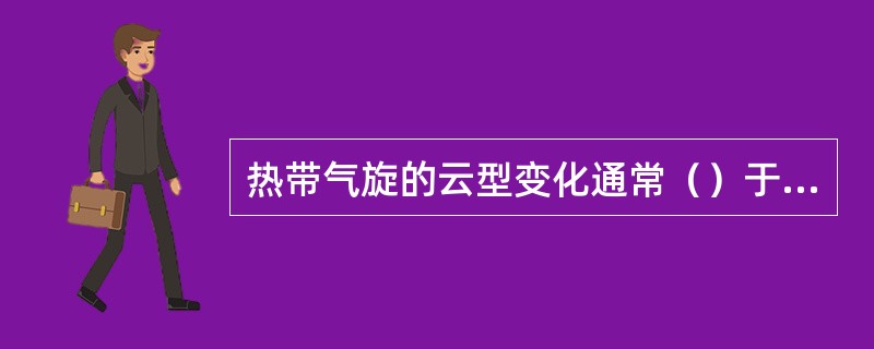 热带气旋的云型变化通常（）于热带气旋的气压变化。