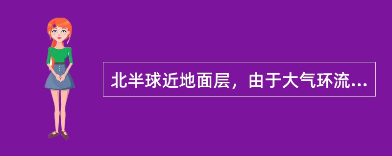 北半球近地面层，由于大气环流作用而形成的风带是（）。