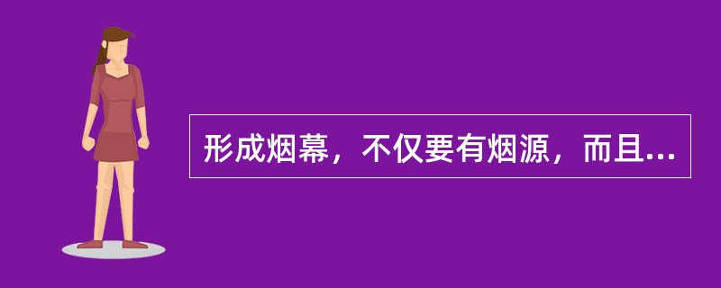 形成烟幕，不仅要有烟源，而且还要有适合的天气条件即（）。