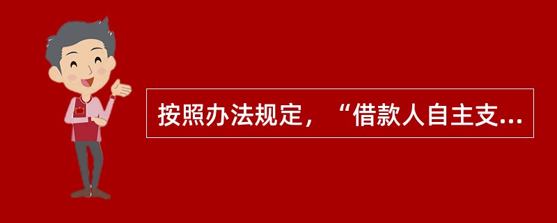 按照办法规定，“借款人自主支付”具体含义是什么？