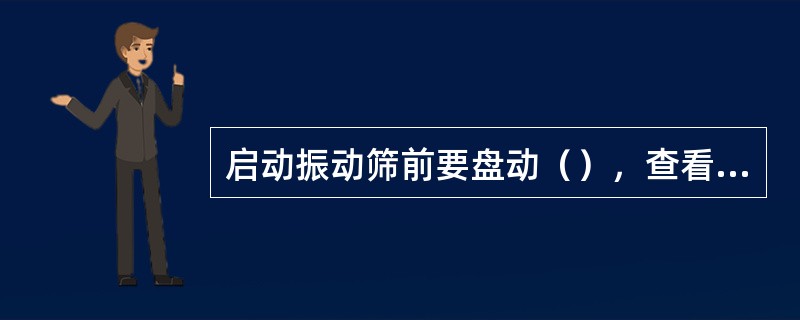 启动振动筛前要盘动（），查看转动是否正常。