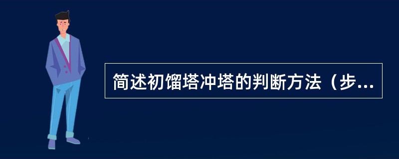 简述初馏塔冲塔的判断方法（步骤）。