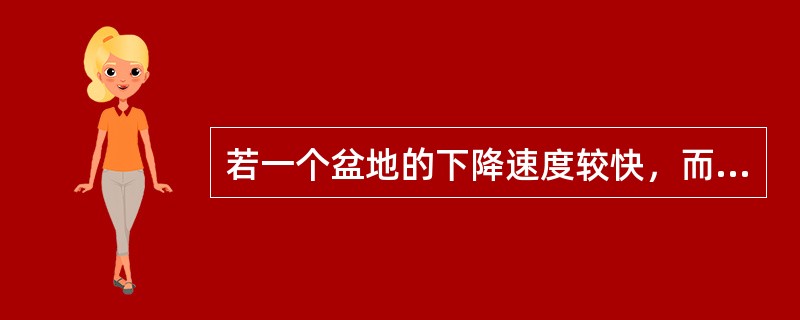 若一个盆地的下降速度较快，而沉积补偿较慢时，岩层间会出现退覆现象；反之会出现超覆