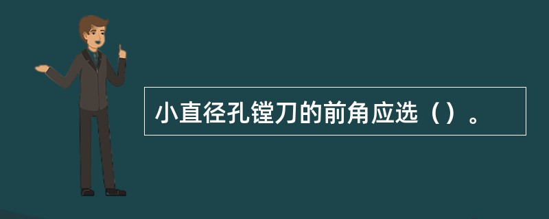 小直径孔镗刀的前角应选（）。