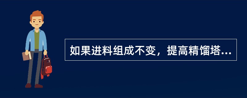 如果进料组成不变，提高精馏塔进料量，塔顶采出量（）。