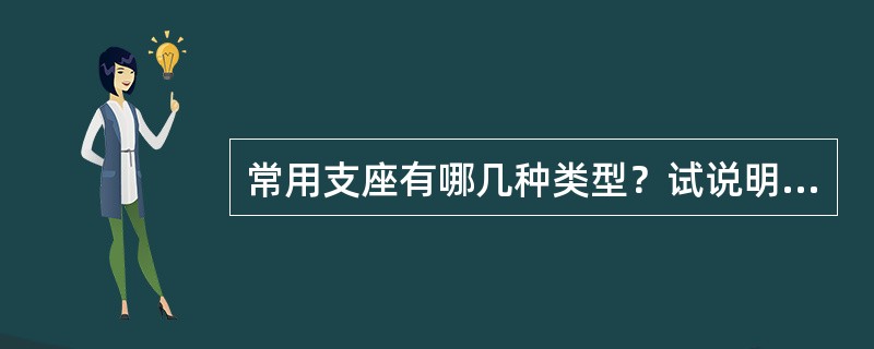 常用支座有哪几种类型？试说明固定支座安装原则。