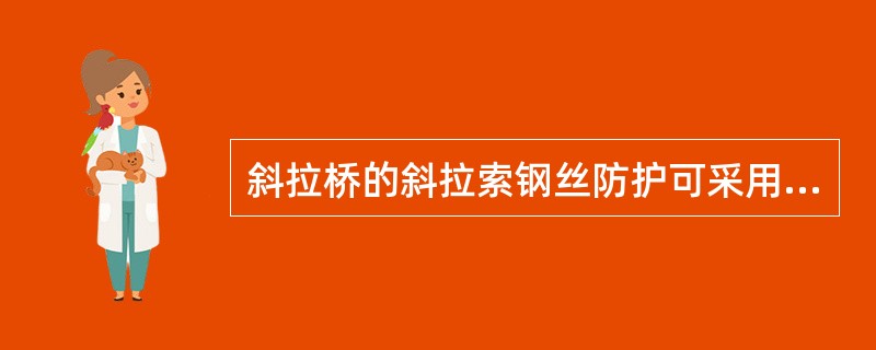 斜拉桥的斜拉索钢丝防护可采用涂防锈底漆、电泳喷涂和（）的方法。