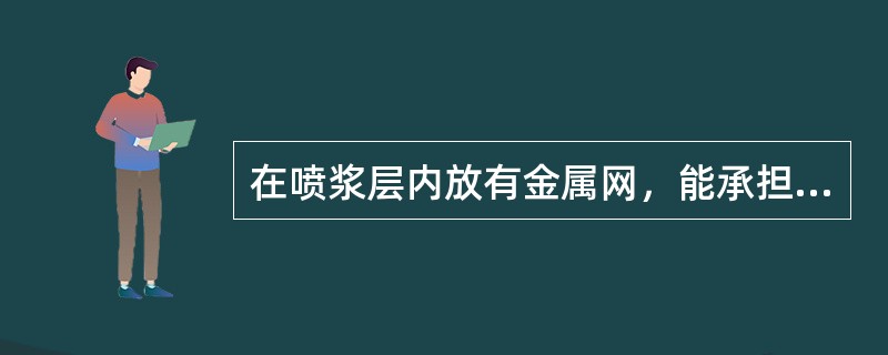 在喷浆层内放有金属网，能承担构建的部分或全部应力。