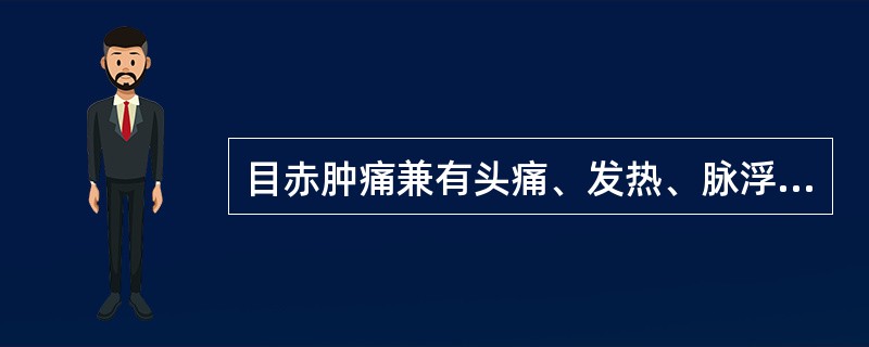 目赤肿痛兼有头痛、发热、脉浮数，宜选用（）。