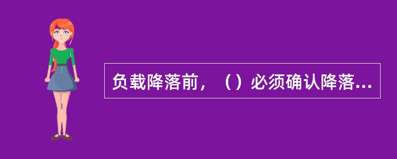 负载降落前，（）必须确认降落区域安全，方可发出降落信号。