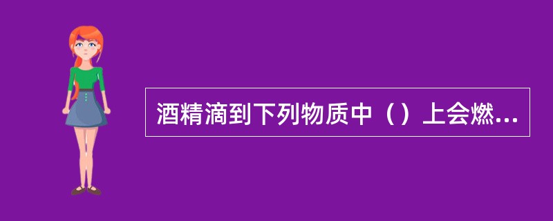酒精滴到下列物质中()上会燃烧? 酒精滴到下列物质中()上会燃烧?