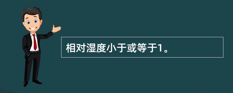 相对湿度小于或等于1。