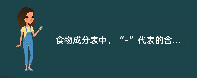 食物成分表中，“–”代表的含义是（）。