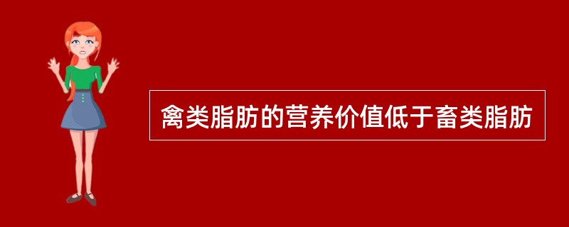 禽类脂肪的营养价值低于畜类脂肪