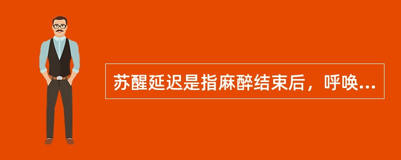 苏醒延迟是指麻醉结束后，呼唤不能使患者睁眼和握手、对疼痛刺激无明显反应，并持续时