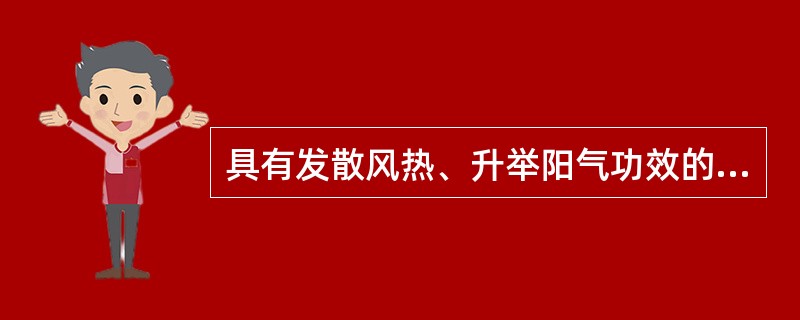 具有发散风热、升举阳气功效的药组是（）。