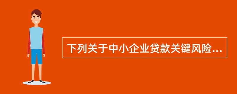 下列关于中小企业贷款关键风险点的说法正确的是（）。