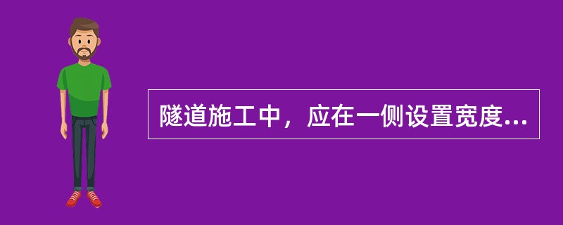 隧道施工中，应在一侧设置宽度不小于0.7m的安全通道，如何标识和要求（）