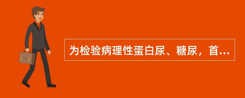 为检验病理性蛋白尿、糖尿，首选的标本是（）