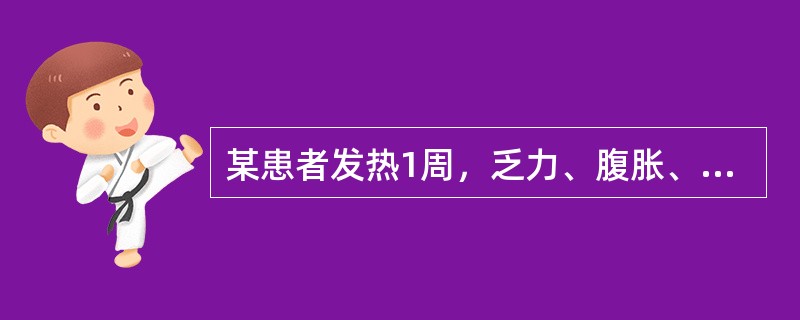 某患者发热1周，乏力、腹胀、腹泻、脾肿大。外周血白细胞偏低，发病后曾服用退热药及