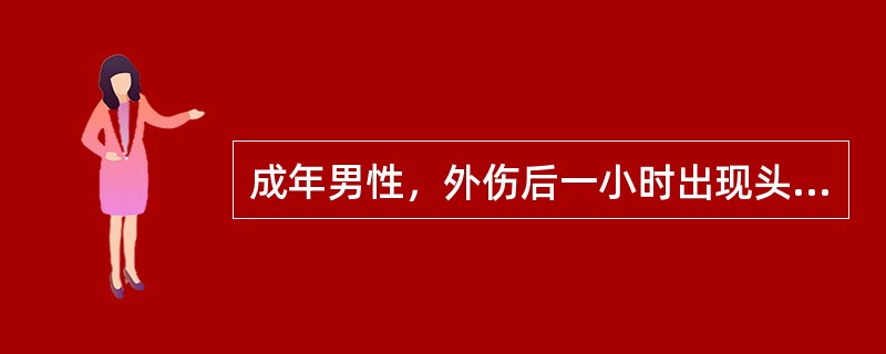 成年男性，外伤后一小时出现头痛，呕吐，查体：颈项强直。CT检查如图，最可能的诊断