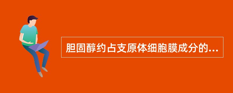 胆固醇约占支原体细胞膜成分的（）