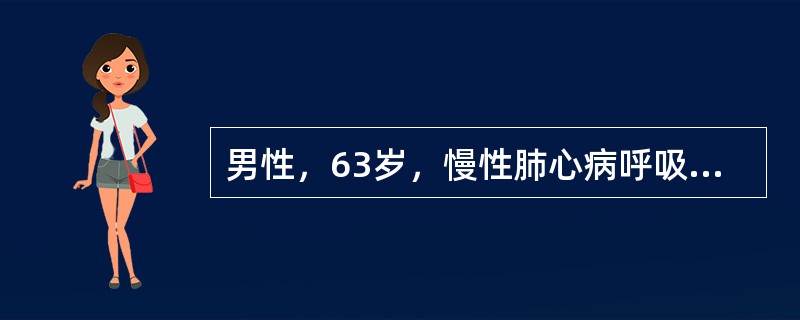 男性，63岁，慢性肺心病呼吸衰竭患者，近日来病情加重，痰咳不出，烦躁不安，治疗不