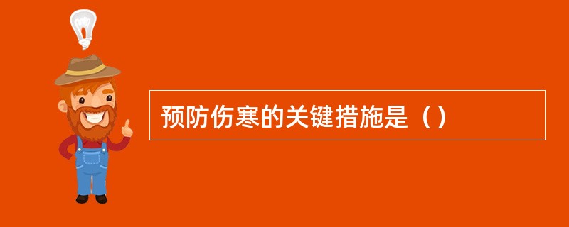 预防伤寒的关键措施是（）