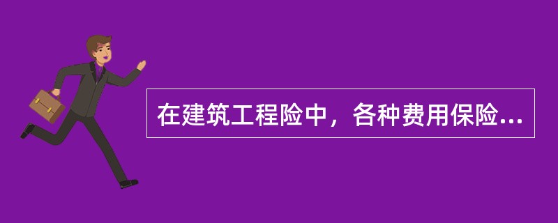 在建筑工程险中，各种费用保险与附加险的赔偿限额在承保时，在保险单明细表中单独列明