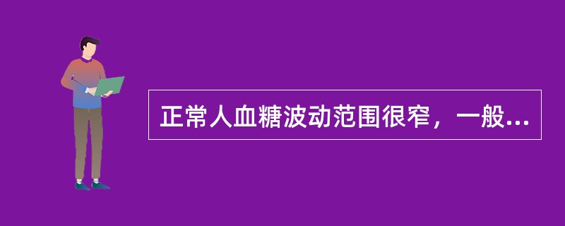正常人血糖波动范围很窄，一般在多少以内（）