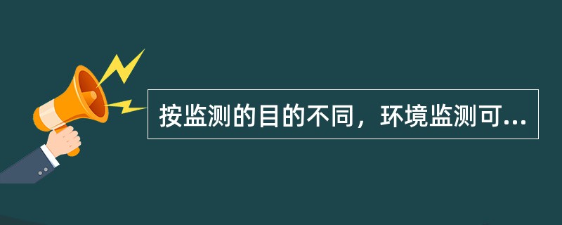 按监测的目的不同，环境监测可分为几类？