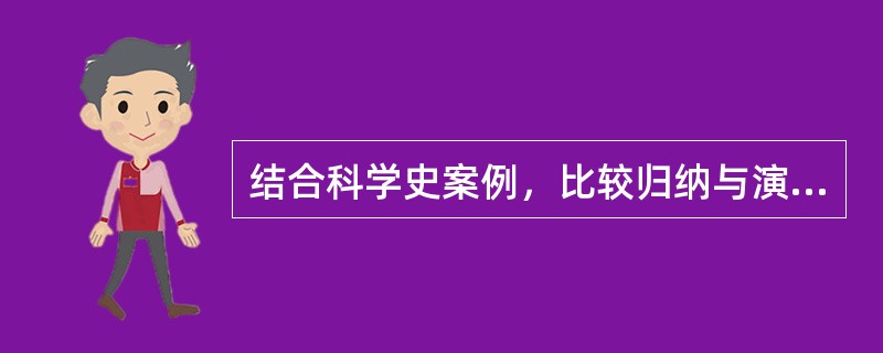 结合科学史案例，比较归纳与演绎这两种逻辑研究方法。