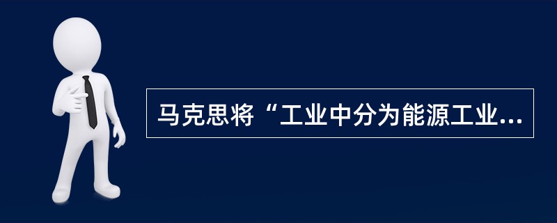 马克思将“工业中分为能源工业、原材料工业、机器制造业等部门”这一现象归结为（）