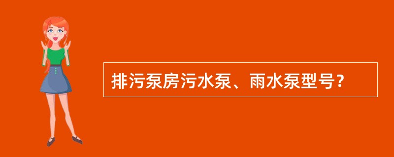 排污泵房污水泵、雨水泵型号？