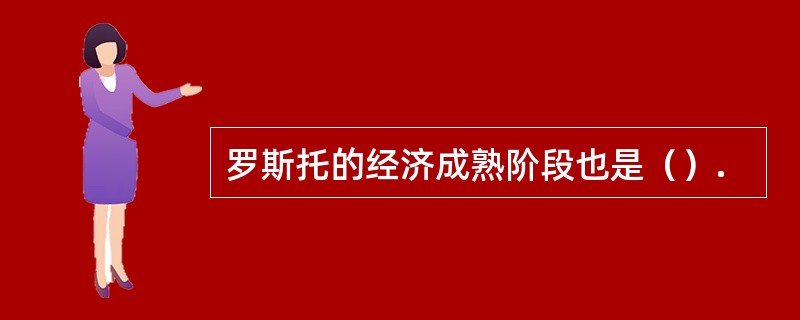 罗斯托的经济成熟阶段也是（）.