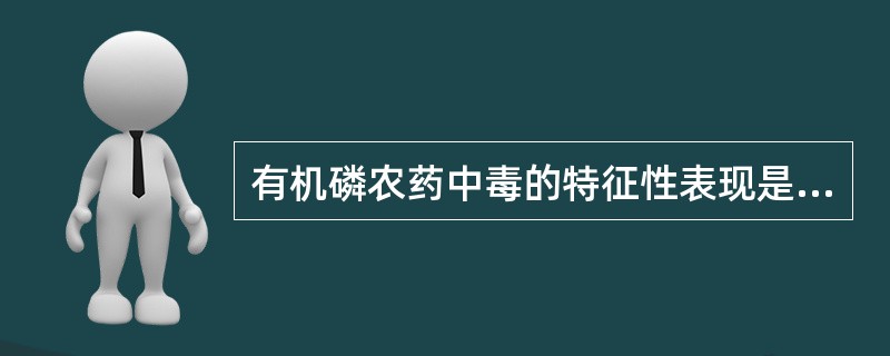 有机磷农药中毒的特征性表现是（）