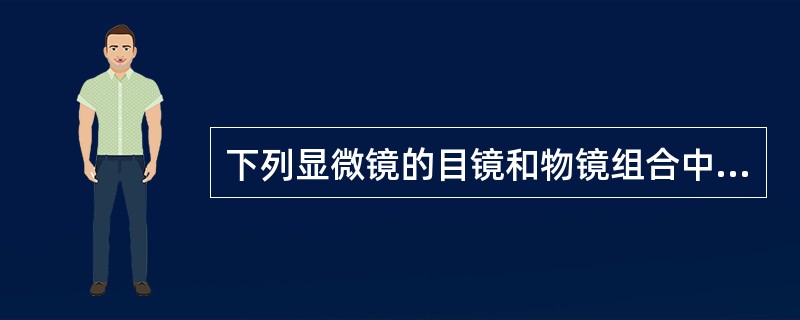 下列显微镜的目镜和物镜组合中，成像效果最佳的是（）