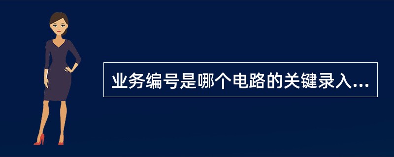 业务编号是哪个电路的关键录入信息（）。