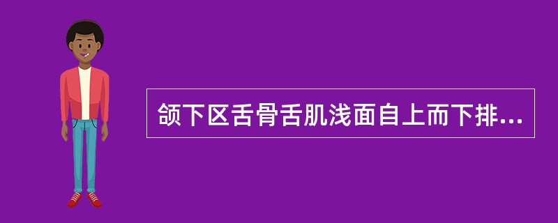 颌下区舌骨舌肌浅面自上而下排列为（）