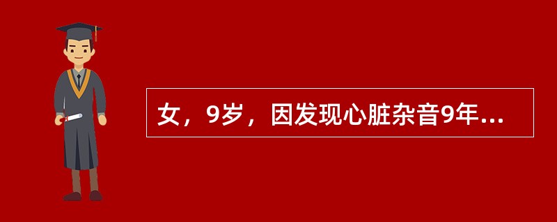 女，9岁，因发现心脏杂音9年，发热20天，抽搐1次入院。在当地县医院住院治疗4天