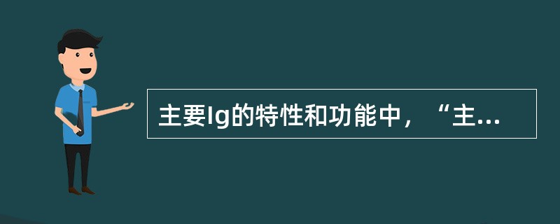 主要Ig的特性和功能中，“主要由黏膜相关淋巴组织产生，是机体黏膜局部抗感染免疫的