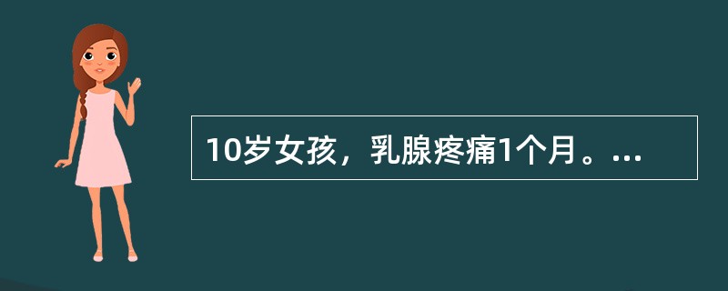 10岁女孩，乳腺疼痛1个月。无月经初潮。造成本病的原因可能是（）