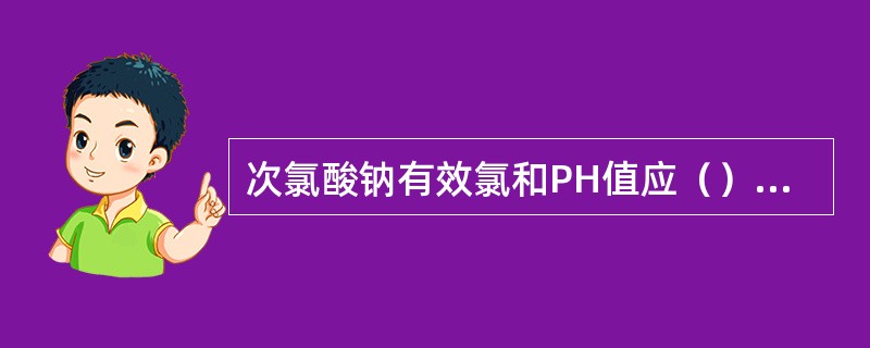 次氯酸钠有效氯和PH值应（）和（）。