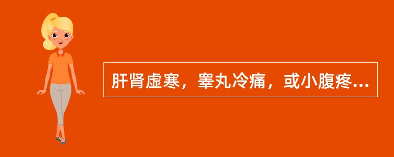 肝肾虚寒，睾丸冷痛，或小腹疼痛，畏寒喜暖，舌淡苔白，脉沉迟宜选用（）