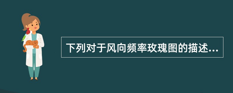 下列对于风向频率玫瑰图的描述，正确的是（）。