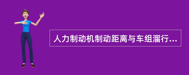 人力制动机制动距离与车组溜行速度的平方以及（）成正比。