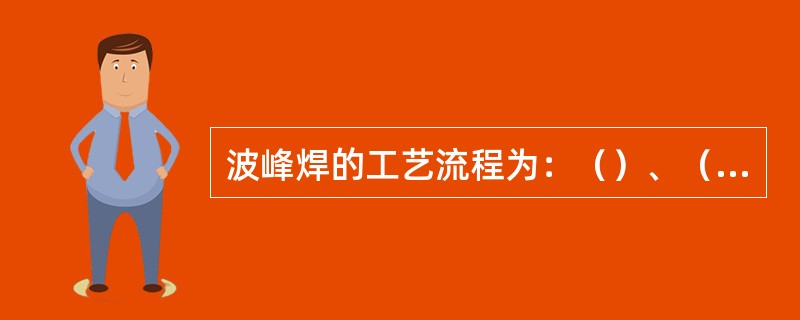 波峰焊的工艺流程为：（）、（）、（）、（）、（）、（）。