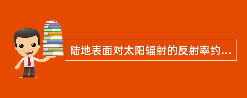 陆地表面对太阳辐射的反射率约为10％~30％。其中深色土比浅色土反射能力小，粗糙